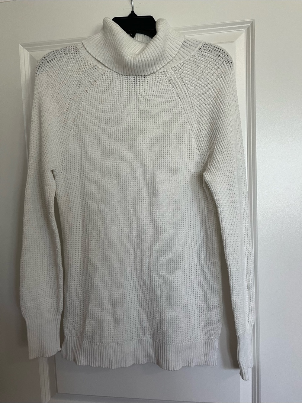 J. Crew Cream Waffle-Knit Turtleneck Sweater